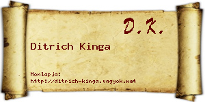Ditrich Kinga névjegykártya