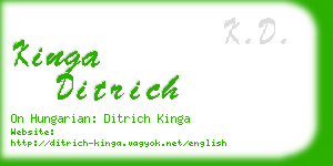 kinga ditrich business card